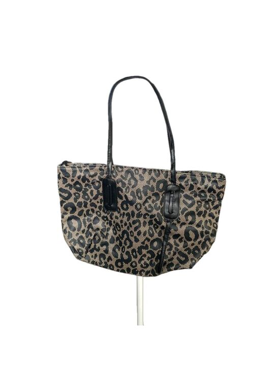 Unbranded Handbags - Unbranded Leopard Print Tote Bag Black Beige